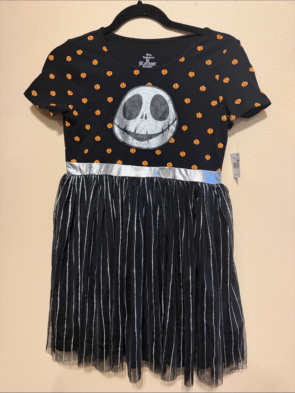 Disney Black & Orange Nightmare before Christmas Jack Skellington Tulle Dress